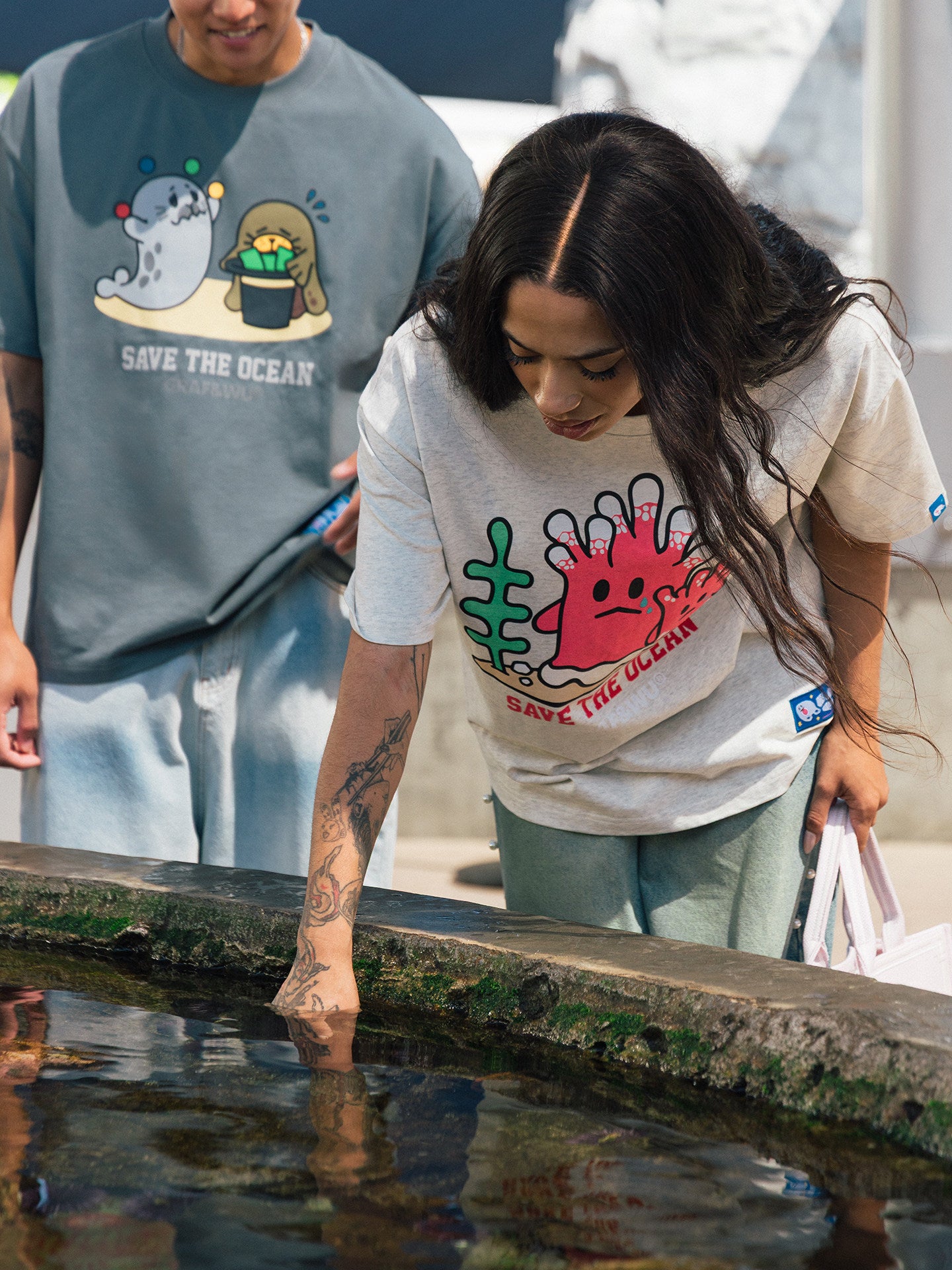 GRAF&WU Protect Ocean Nature Themed Cute Ghost T-shirt