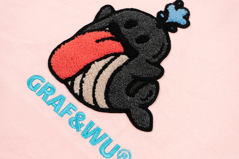 GRAFWU Nature Series Cute Ghost Bee, Flower, Snail, Elements Embroidered T-Shirt