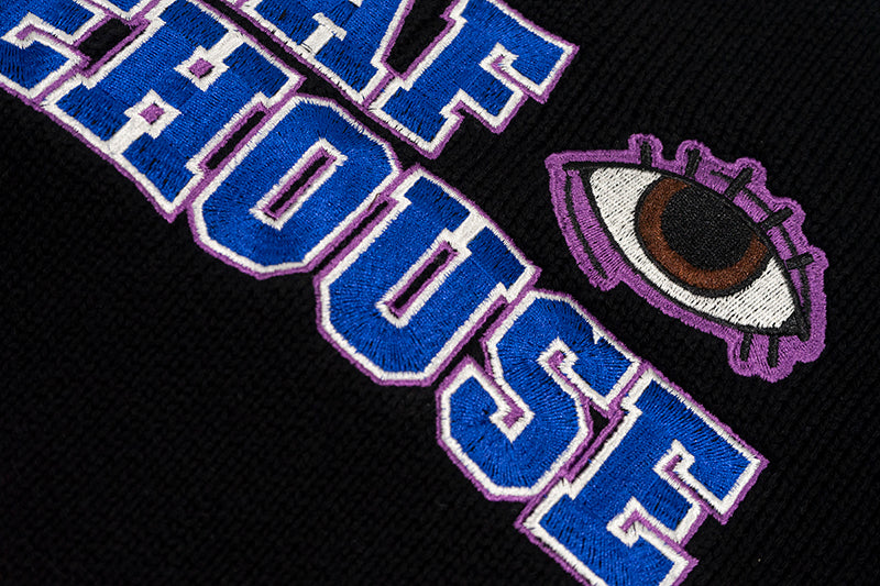 GRAF&WU Devil Two-Headed Sheep Emblem Knitted Sweater