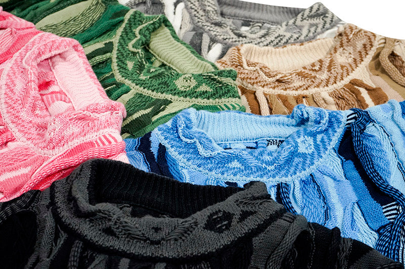 GRAF&WU Retro 3D Wave Pattern Street Art Knit Sweater