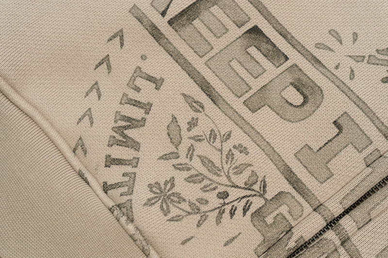 GRAF&WU Vintage AK47 Angel Barn Thick Fleece Zip-up Hoodie