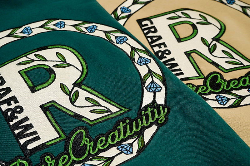 GRAF&WU Intellectual Property Flowers Embroidered Fleece Hoodie