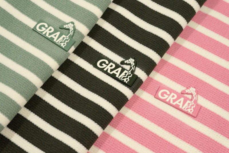 GRAF& WU Metal Giraffe Logo Streetwear Striped Long-Sleeve Shirt