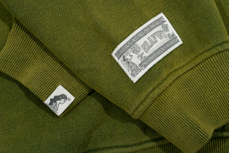 GRAF&WU Fashion Distressed Washed Fade Hoodie