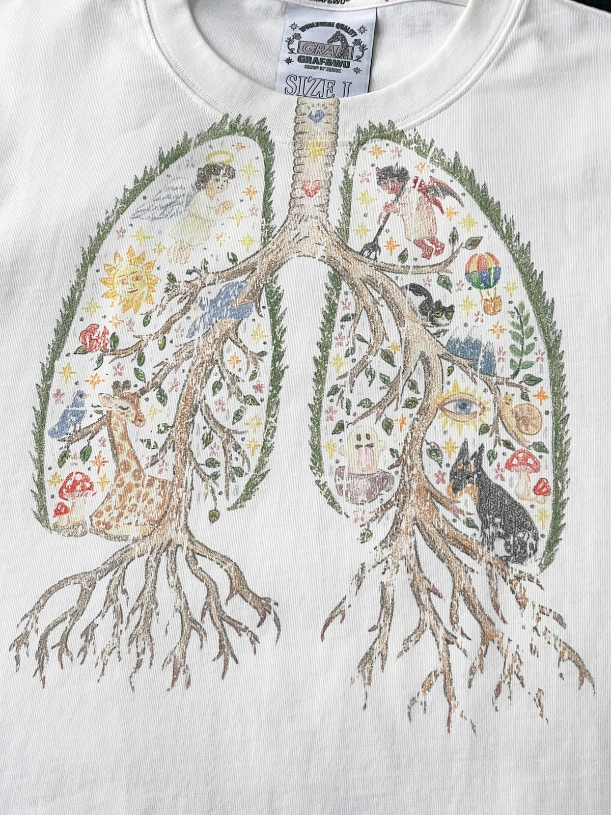 GRAF&WU Angel Devil Lung 2.0 Distressed Long Sleeve Tee