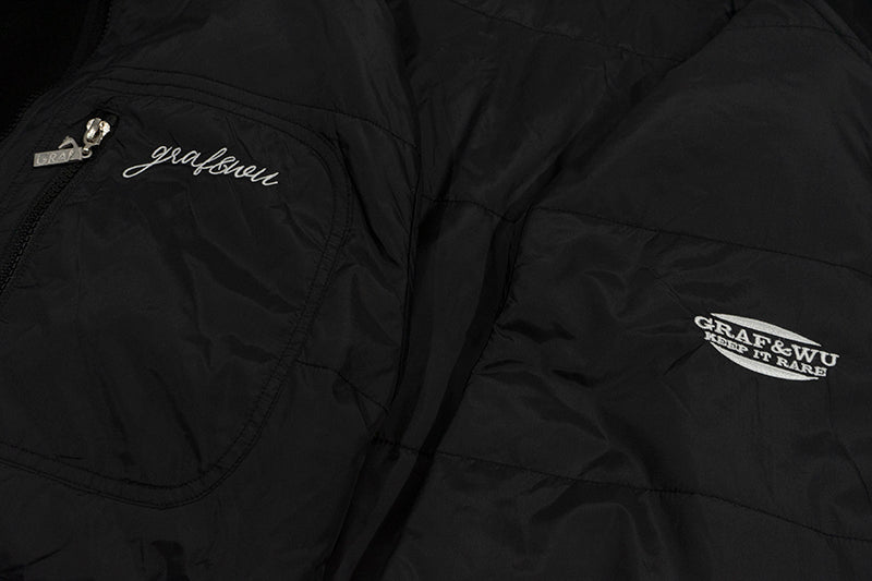 GRAF&WU Reversible Jacket-Embroidered Letter Two-in-One Layered Streetwear Coat