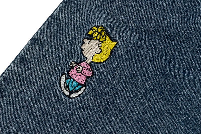 GRAF X Peanuts【Snoopy Collaboration】Jeans Charlie Brown Lucy Embroidered Pants Baggy Fit Denim Trousers Men Women Classic Straight-Leg Denim