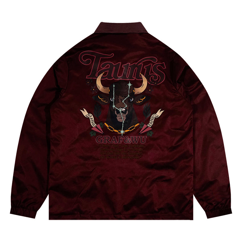 GRAF&WU 12 Signs Hip-hop Lyrics Embroidery Print Windproof Coach Jacket