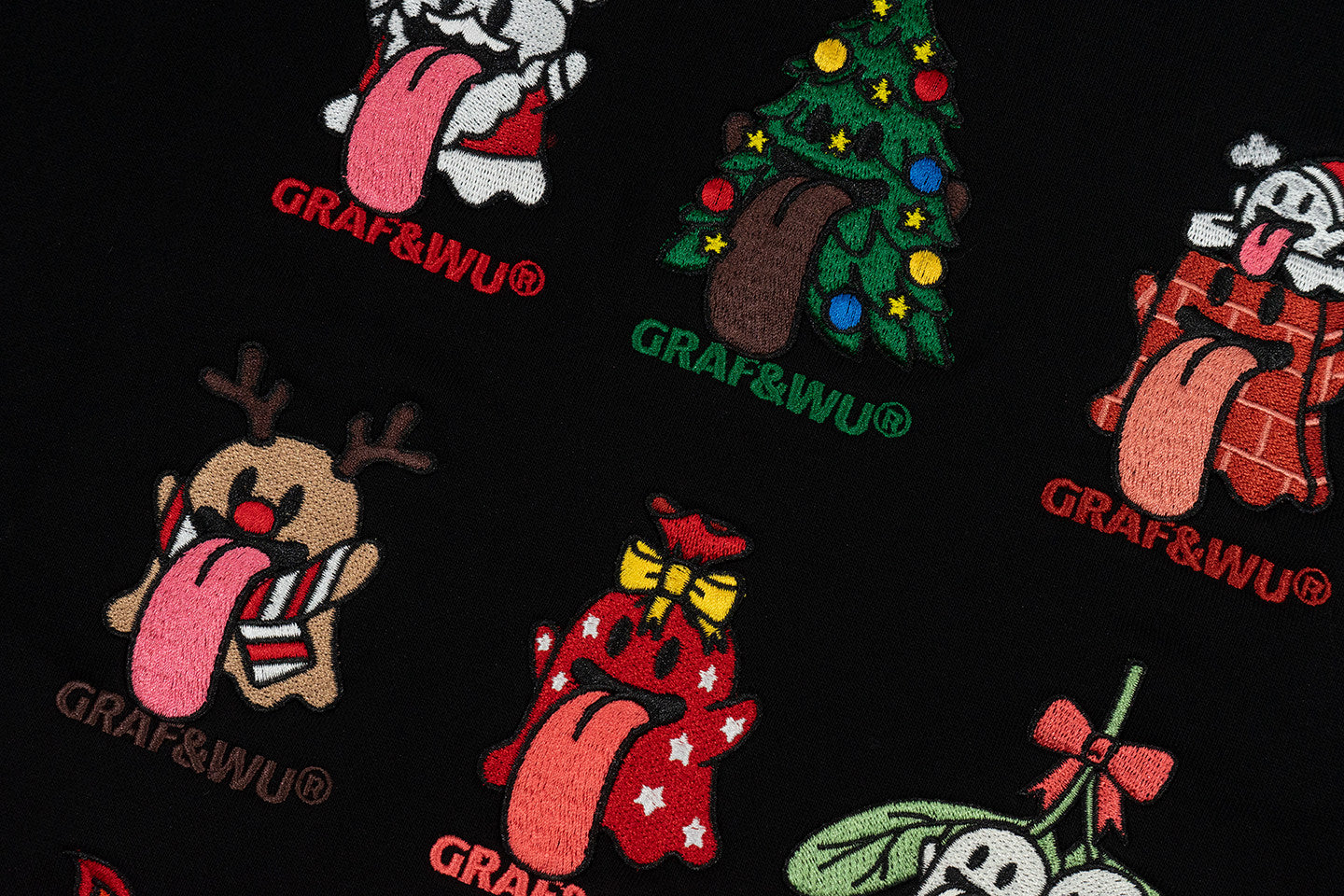 GRAF&WU 12 Christmas Cute Ghost Retro Fleece Cardigan Fur Hat