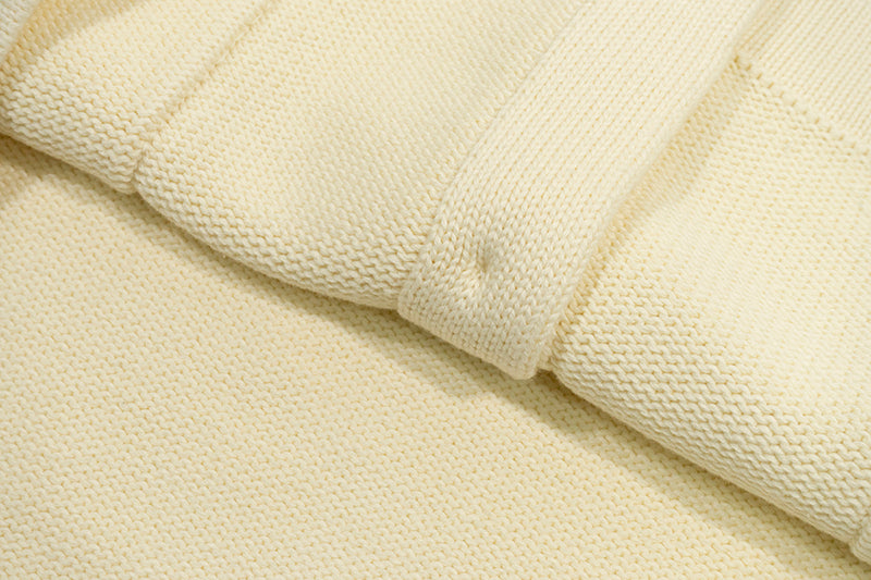 GRAF&WU Embroidered Badge Vintage Shawl Collar Knitted Sweater