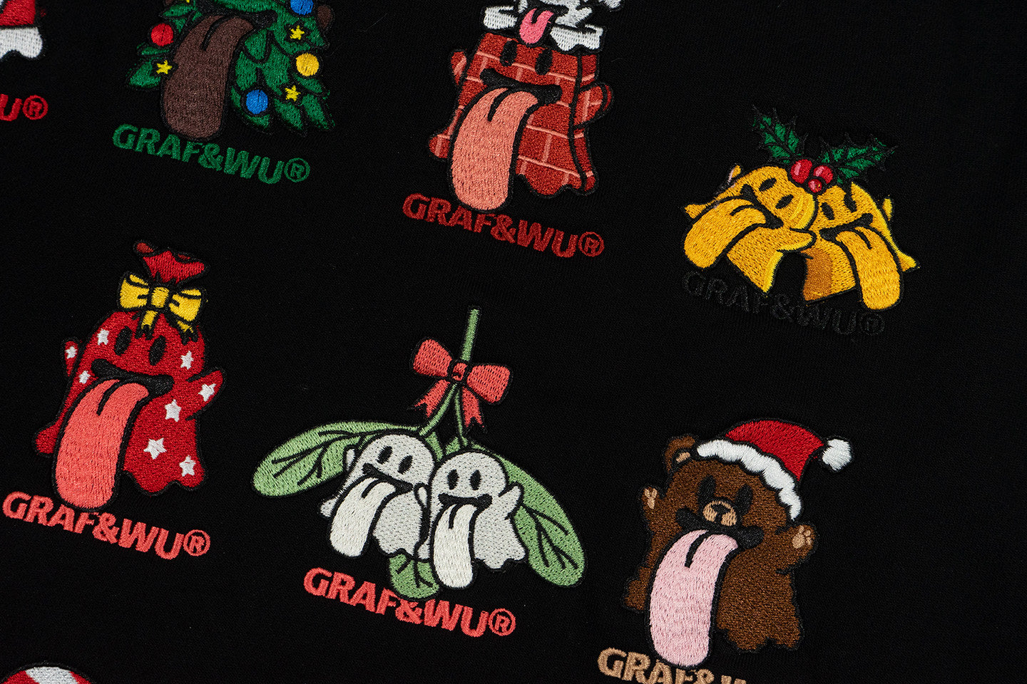 GRAF&WU 12 Christmas Cute Ghost Retro Fleece Cardigan Fur Hat