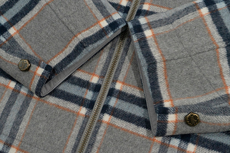 GRAF&WU Leather Collar Luxury Wool Retro Plaid Detroit Jacket