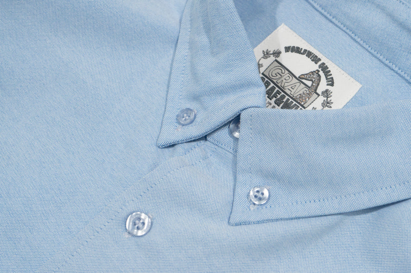 GRAFWU Brand Gradient Letter Embroidery Oxford Shirt