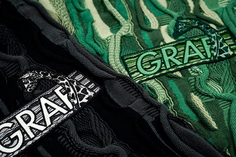 GRAF&WU Retro 3D Wave Pattern Street Art Knit Sweater