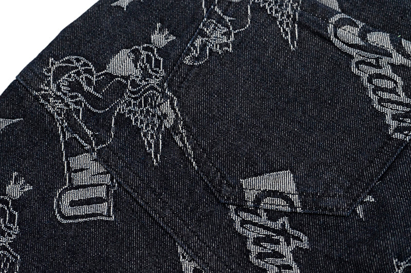 GRAFWU Jacquard Denim Mini Skirt