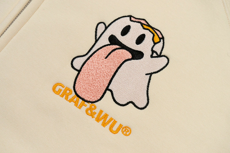 GRAF&WU Egg Cute Ghost Imitation Mink Velvet Hoodie