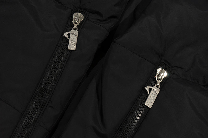 GRAF&WU Reversible Jacket-Embroidered Letter Two-in-One Layered Streetwear Coat