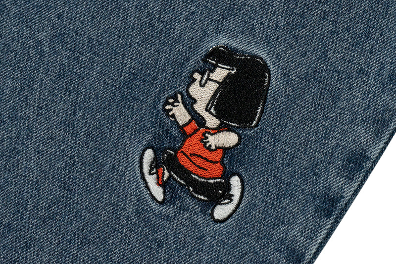 GRAF X Peanuts【Snoopy Collaboration】Jeans Charlie Brown Lucy Embroidered Pants Baggy Fit Denim Trousers Men Women Classic Straight-Leg Denim