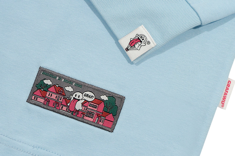 GRAF&WU Five Elements Cute Ghost Embroidery Long-sleeved Shirt