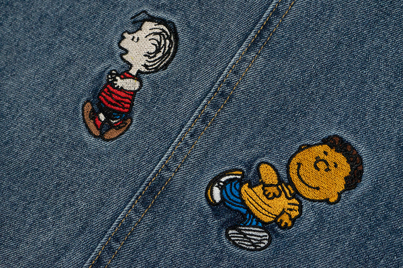 GRAF X Peanuts【Snoopy Collaboration】Jeans Charlie Brown Lucy Embroidered Pants Baggy Fit Denim Trousers Men Women Classic Straight-Leg Denim