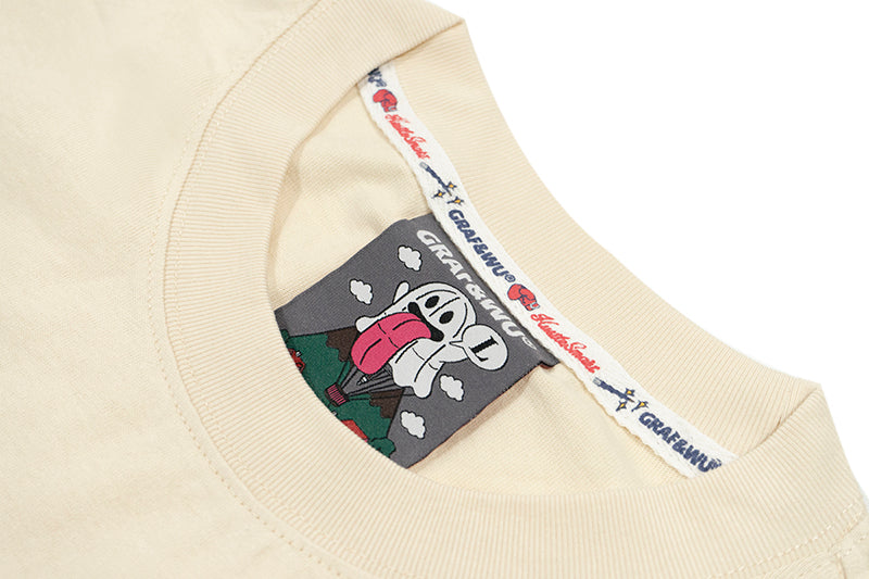 GRAFWU Nature Series Cute Ghost Bee, Flower, Snail, Elements Embroidered T-Shirt