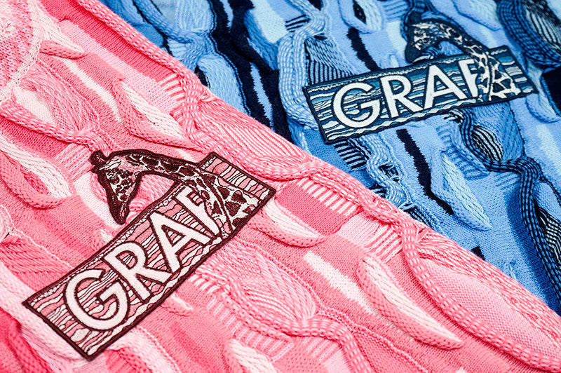 GRAF&WU Retro 3D Wave Pattern Street Art Knit Sweater