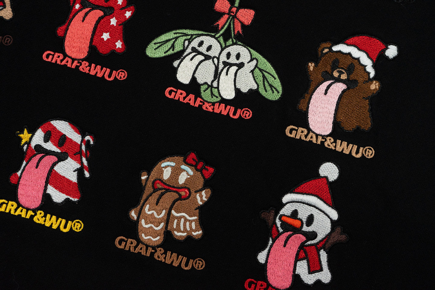 GRAF&WU 12 Christmas Cute Ghost Retro Fleece Cardigan Fur Hat