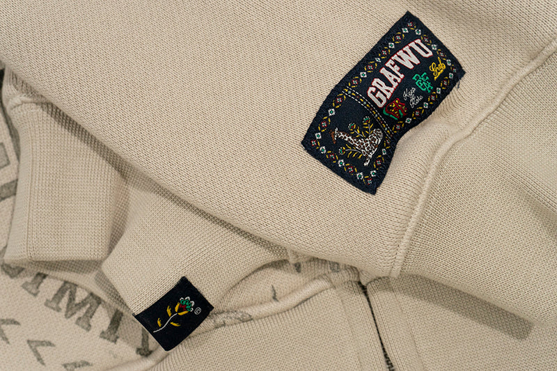 GRAF&WU Vintage AK47 Angel Barn Thick Fleece Zip-up Hoodie