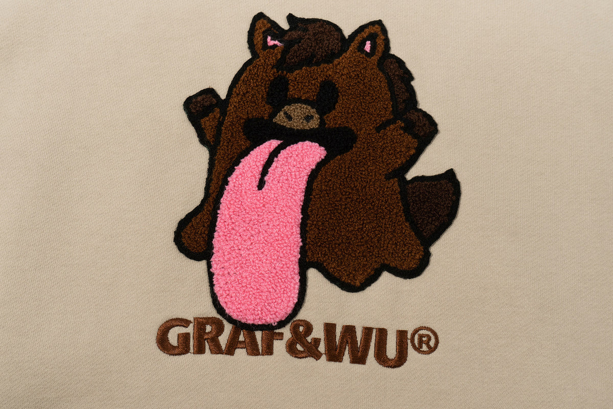 GRAF&WU Chinese Zodiac Character Loose-Fit Hoodie
