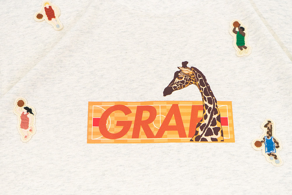 GRAF&WU Mini Embroidered Giraffe Athletic Fashion T-shirt