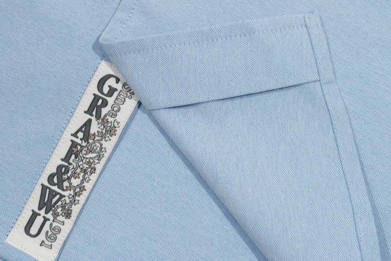 GRAFWU Brand Gradient Letter Embroidery Oxford Shirt