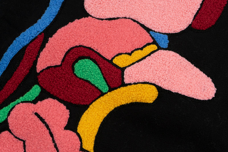 GRAF&WU Sweet Anatomy Cute Ghost Velcro Plush Pink Viscera Fleece Hoodie