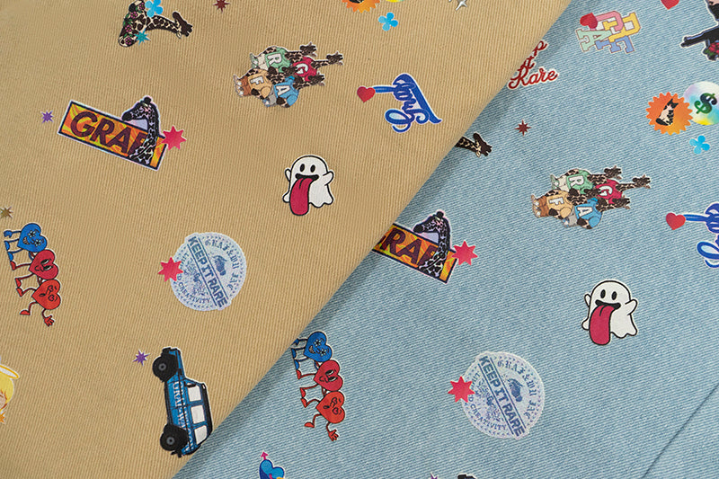 GRAFWU Y2K Sticker Pattern Brand Logo Shorts
