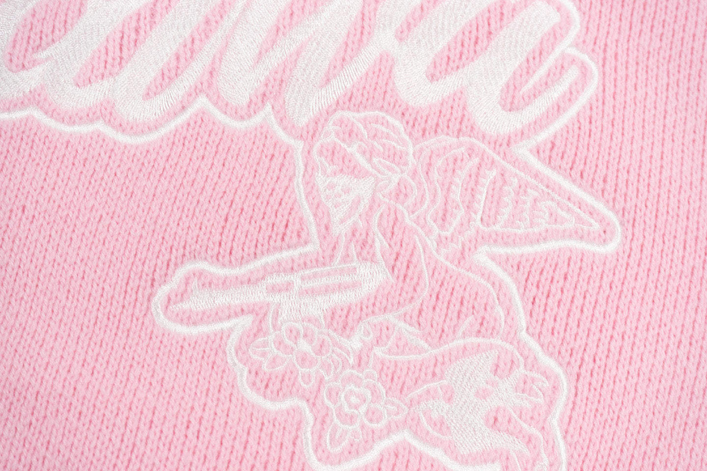 GRAF&WU Trust In Graf Embroidered AK47 Angel Knitted Hoodie Sweater