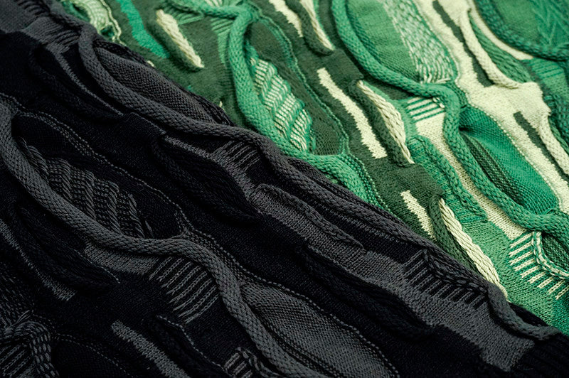 GRAF&WU Retro 3D Wave Pattern Street Art Knit Sweater