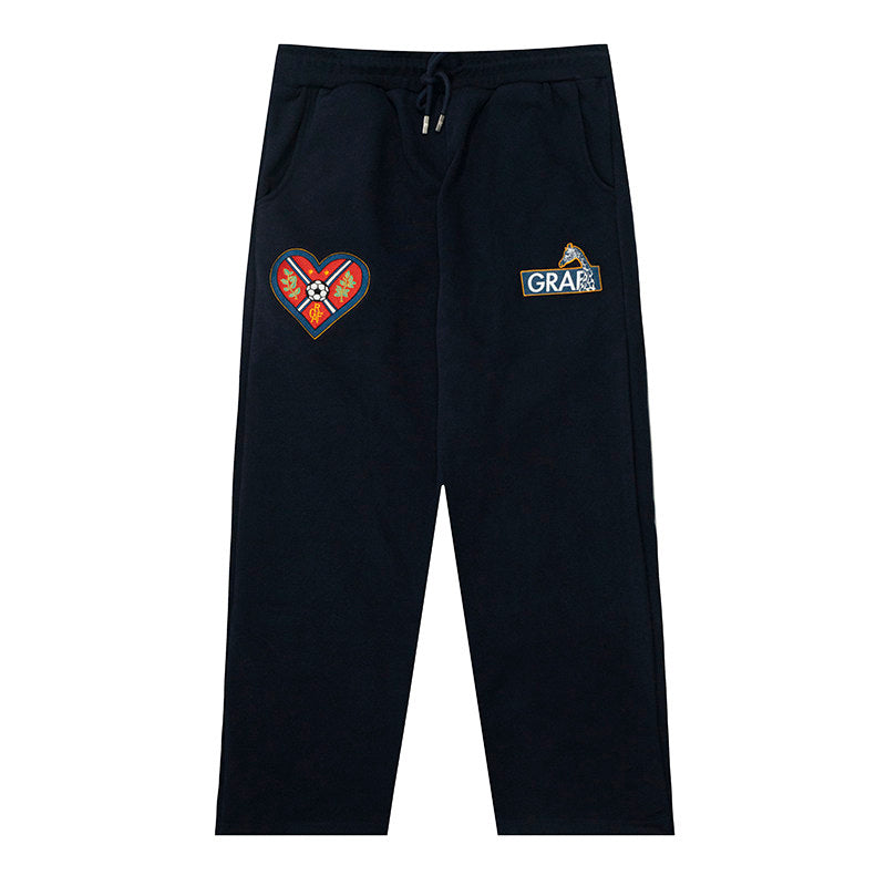 GRAF&WU Football Club Blokecore Floral Angel Devil Fleece Casual Pants