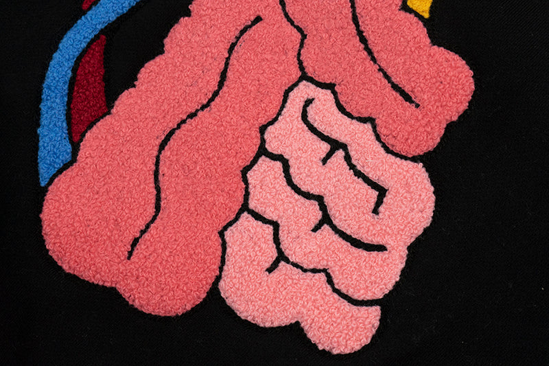 GRAF&WU Sweet Anatomy Cute Ghost Velcro Plush Pink Viscera Fleece Hoodie