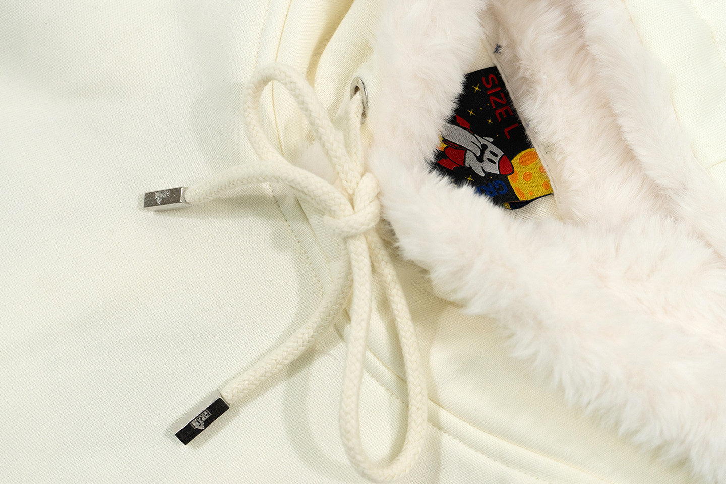 GRAF&WU 12 Christmas Cute Ghost Retro Loose Fleece Hoodies Fur Hat
