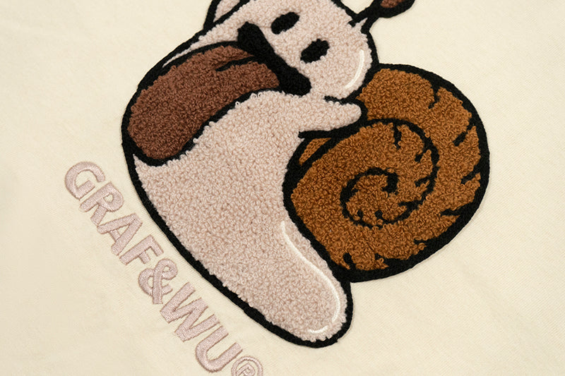 GRAFWU Nature Series Cute Ghost Bee, Flower, Snail, Elements Embroidered T-Shirt