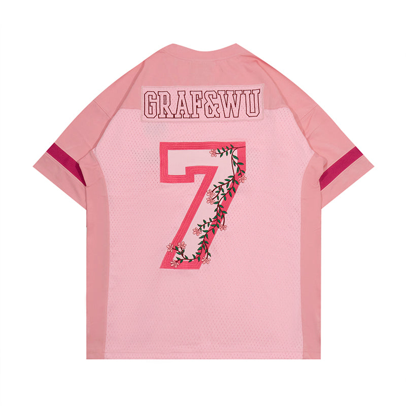 GRAF&WU Football Club Floral Embroidery Sports Mesh Jersey