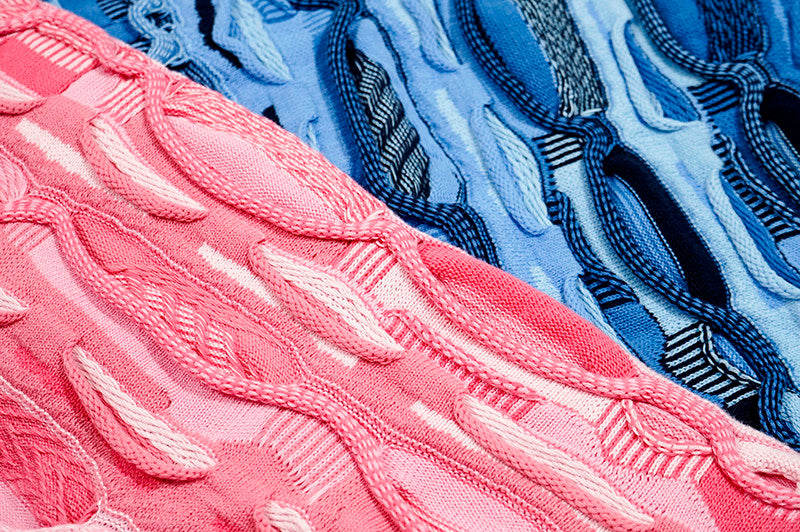 GRAF&WU Retro 3D Wave Pattern Street Art Knit Sweater