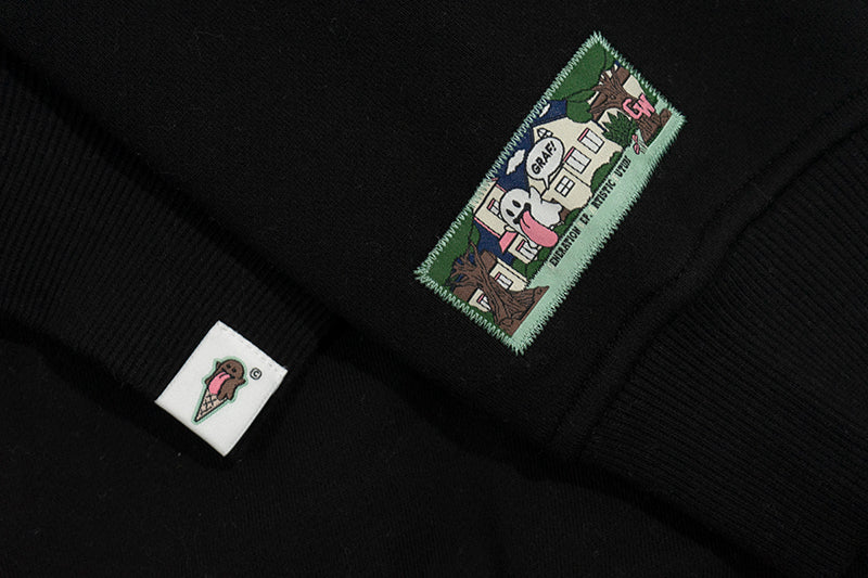 GRAF&WU Sweet Anatomy Cute Ghost Velcro Plush Pink Viscera Fleece Hoodie