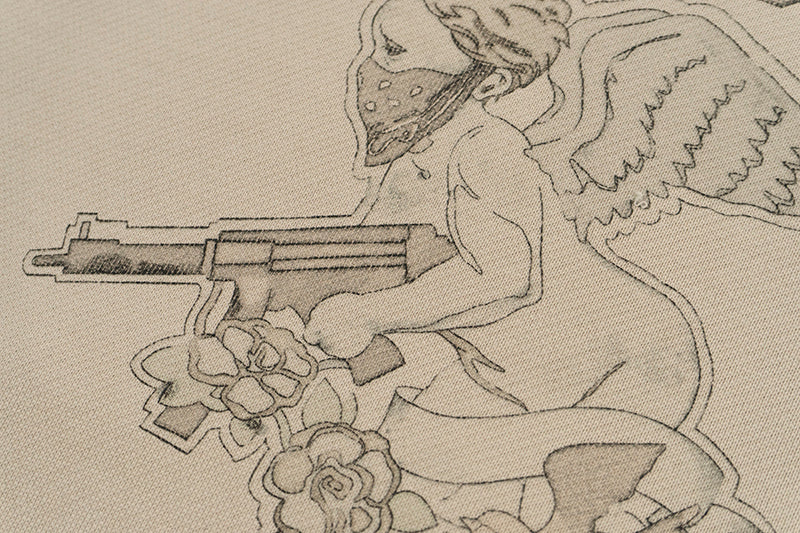 GRAF&WU Vintage AK47 Angel Barn Thick Fleece Zip-up Hoodie