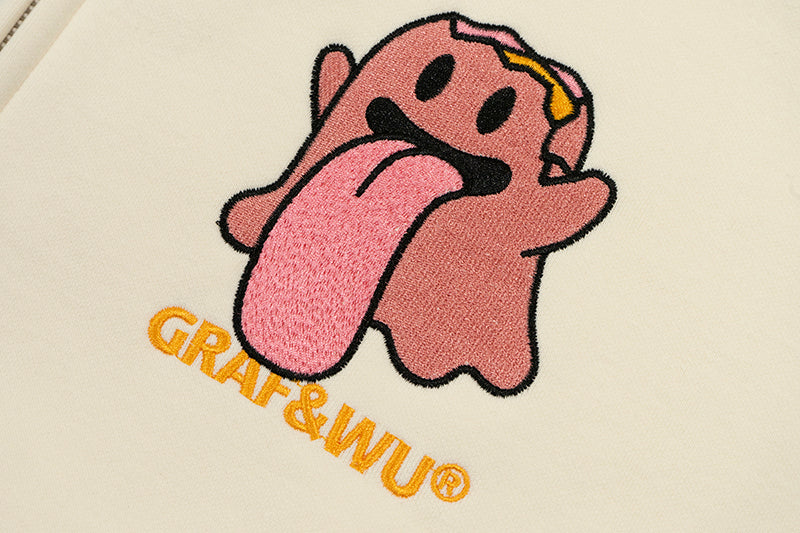 GRAF&WU Egg Cute Ghost Imitation Mink Velvet Hoodie