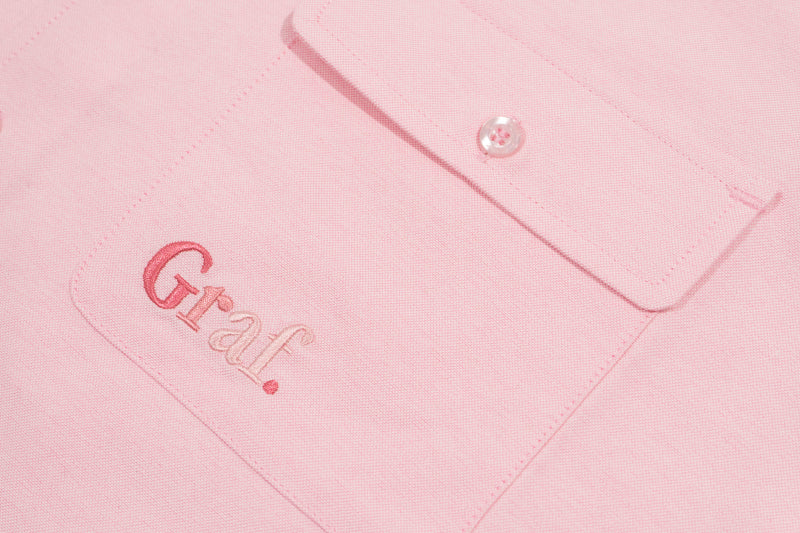 GRAFWU Brand Gradient Letter Embroidery Oxford Shirt