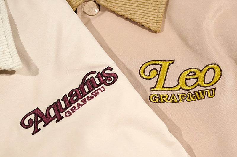 GRAF&WU 12 Signs Hip-hop Lyrics Embroidery Print Windproof Coach Jacket