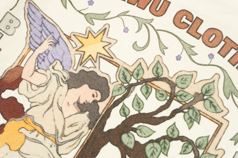 GRAF&WU Brand LOGO Angel Goddess Printing Cargo Pants