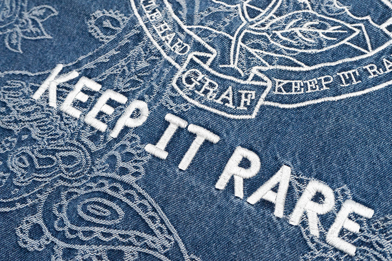 GRAFWU Jacquard Craft Pattern Design Denim Sleeveless