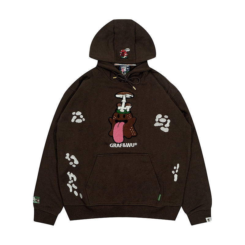 GRAF&WU Magic Mushroom Embroidery BooGhost2.0 Thin Hoodie