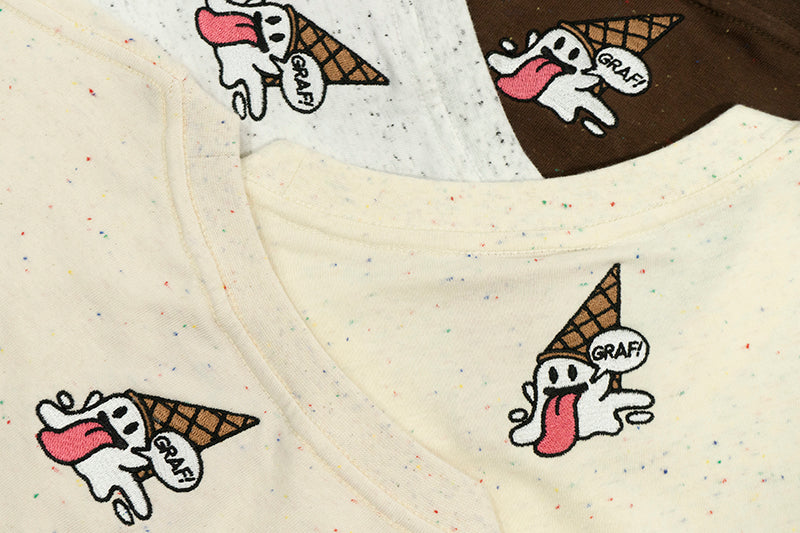 GRAF&WU T-Shirts Ice Cream Cute Ghost T-Shirt Fashion Cotton Short-Sleeved Men Women Casual Short Sleeve Summer T-Shirts For Ice Cream Lovers